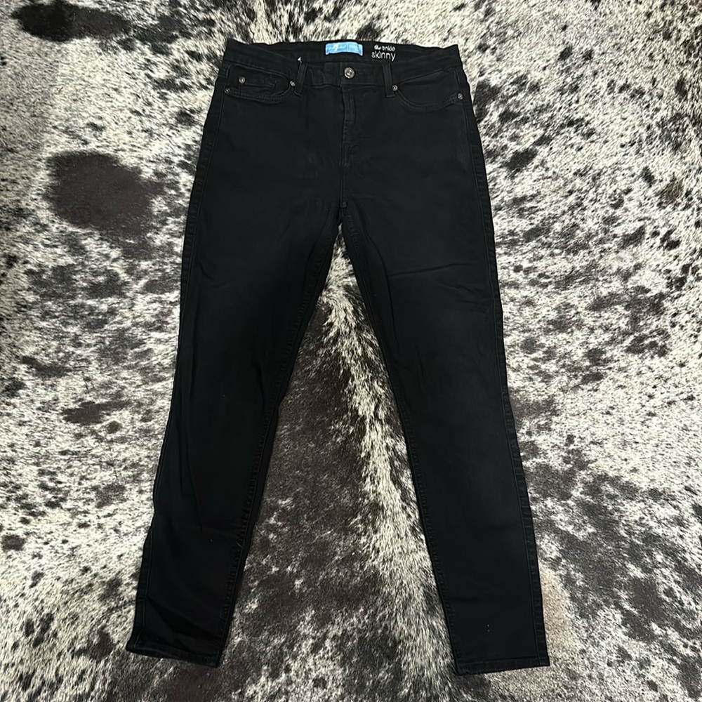 Lucky Brand Size 30 Mid Rise Black Skinny Jeans